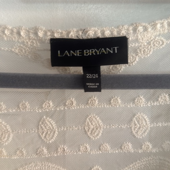 Lane Bryant Cream Lace Overlay Blouse or coverup - Picture 4 of 5
